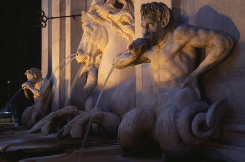 AUSTRIA, Salzburg, Kapitelplatz.  Kapitelschwemme 18th c. water trough for horses belonging to