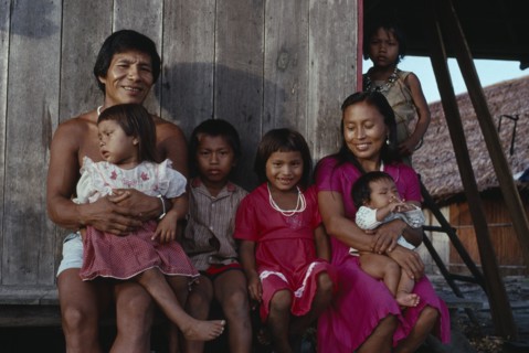 COLOMBIA, North West Amazon, Tukano Indigenous People, Makuna family - Venancio one of headman