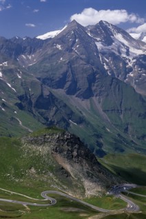 AUSTRIA, Hohe Tauern, Glockner Group  , "View towards Glockner Group and the Grossglockner Road