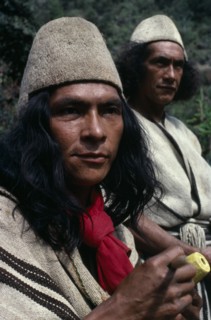 COLOMBIA, Sierra Nevada de Santa Marta, Ika, Head and shoulders portrait of two Ika men in