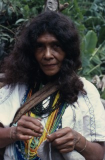 COLOMBIA, Sierra Nevada de Santa Marta, Ika, Portrait of Ika woman  one of the powerful Villafana