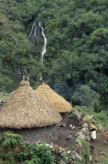 COLOMBIA, Sierra Nevada de Santa Marta, Ika, Ika kankurua/ temples in the lower Sierra  circular