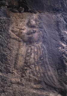 TURKEY, Corum, Hattusas, Ancient Hittite capital. Detail of the Goddess in the Great Temple of the