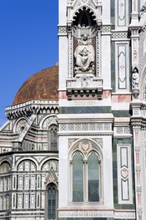 ITALY, Tuscany, Florence, "The Neo-Gothic marble west facade of the Cathedral of Santa Maria del