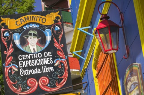 ARGENTINA, Buenos Aires, Colouful sign in La Boca.