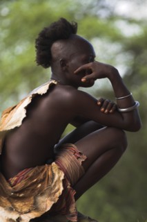 ETHIOPIA, Lower Omo Valley, Tumi, "Hama Jumping of the Bulls initiation ceremony, the initiate