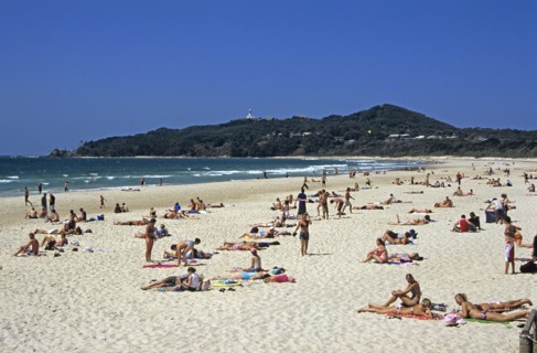 AUSTRALIA, New South Wales, Cape Byron, Beach at Byron Bay.