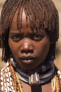 ETHIOPIA, Lower Omo Valley, Tumi, "Hamer Jumping of the Bulls initiation ceremony, Married Hamer