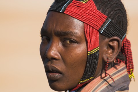 ETHIOPIA, Lower Omo Valley, Tumi, " Jumping of the Bulls initiation ceremony, Hamer girl"