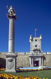 SPAIN, Andalucia, Cadiz, "Puerta de Tierra, Plaza de la Constitucion."