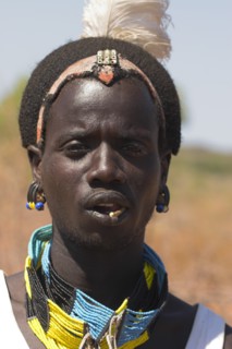 ETHIOPIA, Lower Omo Valley, Tumi, "Hamer Jumping of the Bulls initiation ceremony, Hamer man"