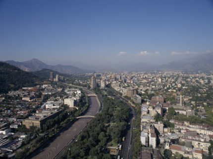 CHILE, Metropolitana de Santiago, Santiago, View across New Town including Providencia area towards