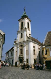 HUNGARY, Szentendre, "Blagovestenska Church (Serbian Orthodox Church), Main Square."