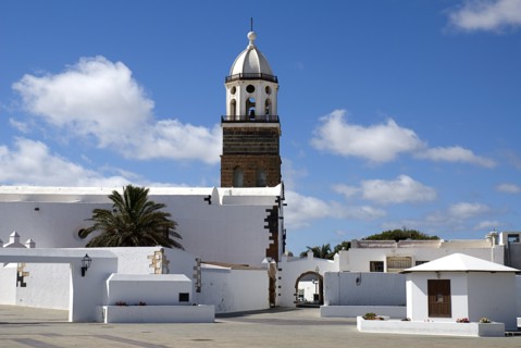 SPAIN, Canary  Islands, Lanzarote, "Teguise, the former capital of the island.  Church of Nuestra