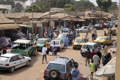GAMBIA, Western Gambia, Serekunda, "Bakau Market, Atlantic Road.  View of Serekunda's main city