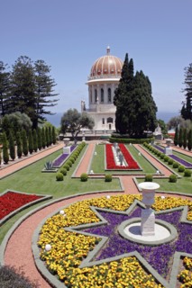ISRAEL, Northern Coast, Haifa, "Zionism Avenue.  View of Baha'i Shrine and Gardens built as a