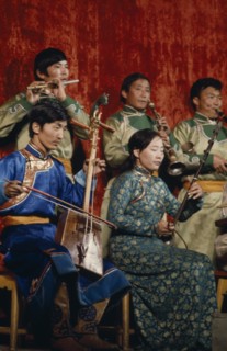MONGOLIA, Music, "Altai Provincial Orchestra, Altai the provincial capital. Musicians playing