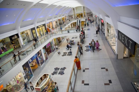 ENGLAND, East Sussex, Brighton, Interior of Churchill Square shopping centre mall.