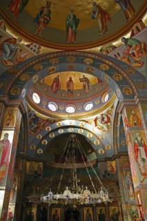 ISRAEL, Hazafon, Sea of Galilee, "Nazareth.  Interior of the Greek Orthodox Church of St. Gabriel