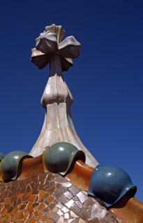 SPAIN, Catalonia, Barcelona, "Passeig de Gracia, Casa Batllo, Dragon's back roof and Saint George