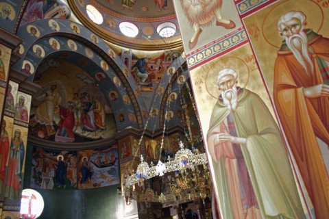 ISRAEL, Hazafon, Sea of Galilee, "Nazareth.  Interior of the Greek Orthodox Church of St. Gabriel