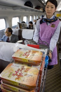 JAPAN, Honshu, "Shinkansen train series 700, the ‘bullet train’ travelling between Tokyo and Kyoto.