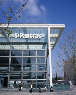 ENGLAND, London, St Pancras , St Pancras International exterior.  New security sealed terminal for