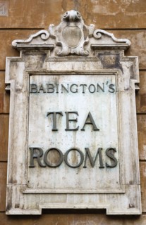ITALY, Lazio, Rome, The wall sign for Babington's Tea Rooms the 19th Century establishment serving