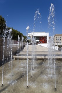ITALY, Lazio, Rome, Lazio Fountains in front of the Ara Pacis The Altar of Peace a monument from 13