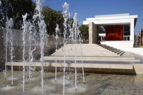 ITALY, Lazio, Rome, Lazio Fountains in front of the Ara Pacis The Altar of Peace a monument from 13