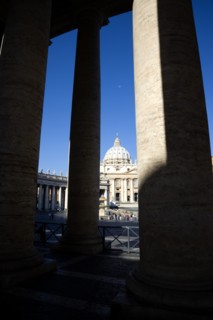 ITALY, Lazio, Rome, Vatican City The Basilica of St Peter and the square or Piazza San Pietro with