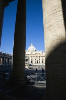 ITALY, Lazio, Rome, Vatican City The Basilica of St Peter and the square or Piazza San Pietro with