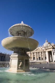 ITALY, Lazio, Rome, Vatican City The Basilica of St Peter and the square or Piazza San Pietro with