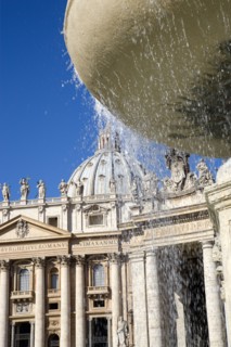 ITALY, Lazio, Rome, Vatican City The Basilica of St Peter and the square or Piazza San Pietro with