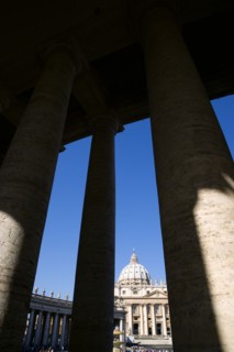 ITALY, Lazio, Rome, Vatican City The Basilica of St Peter and the square or Piazza San Pietro with