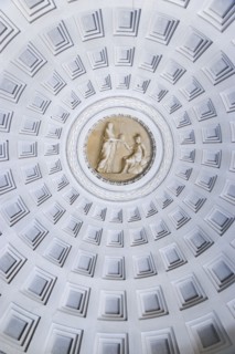 ITALY, Lazio, Rome, Vatican City Museums An ornate ceiling in a room beside the Octagonal Courtyard