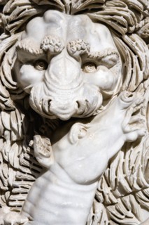 ITALY, Lazio, Rome, Vatican City Museums Detail of a marble sarcophagus in the Octagonal Courtyard