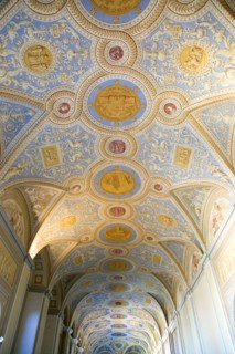 ITALY, Lazio, Rome, Vatican City Museums The highly decorated ceiling of the Room of The Busts in