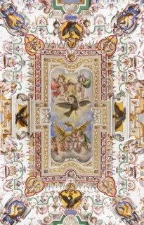 ITALY, Lazio, Rome, Vatican City Museums An ornately painted ceiling