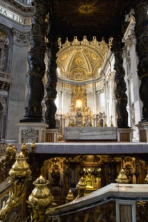 ITALY, Lazio, Rome, Vatican City The Basilica of St Peter The canopied Baldacchino by Bernini with