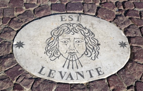ITALY, Lazio, Rome, Vatican City Plaque in the pavement of Piazza San Pietro or St Peter's Square