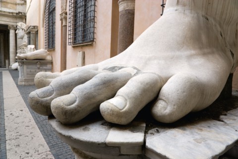 ITALY, Lazio, Rome, The courtyard of the Palazzo dei Conservatori part of the Capitoline Museum