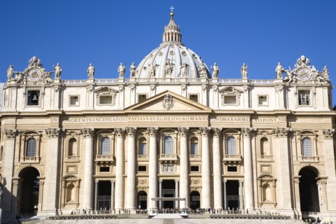 ITALY, Lazio, Rome, Vatican City The facade of the Basilica of Saint Peter