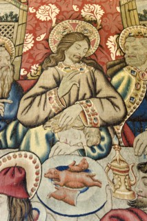 ITALY, Lazio, Rome, Vatican City Museum Detail of a 16th Century Flemish tapestry of the Last