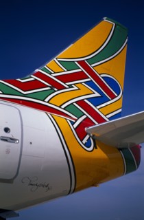 TRANSPORT, Air, Plane Detail, Boeing 737 at Gatwick Airport operated by British Airways. Detail of