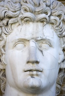 ITALY, Lazio, Rome, Vatican City Museum Head and face detail of the marble statue of Caesar