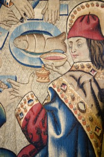 ITALY, Lazio, Rome, Vatican City Museum Detail of a 16th Century Flemish tapestry of the Last
