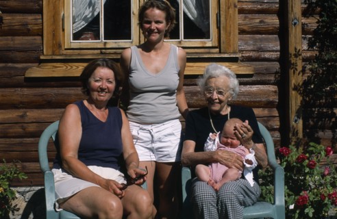 PEOPLE, Relationships, Generations, "Group portrait of four generations of the Fossgard family