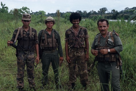 NICARAGUA, La Penca, Sandinista border guards at La Penca