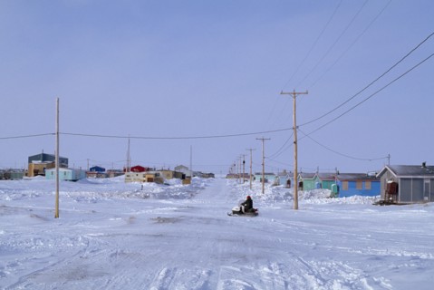 CANADA, Quebec, Hudson Bay, The Great Whale Settlement. Cree indigenous community. Housing and